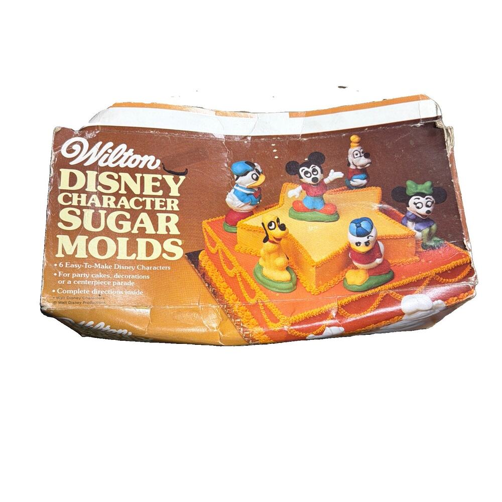 Vintage 70s Disney Character Sugar Molds Candy Baking Mickey Minnie Goofy Wilton